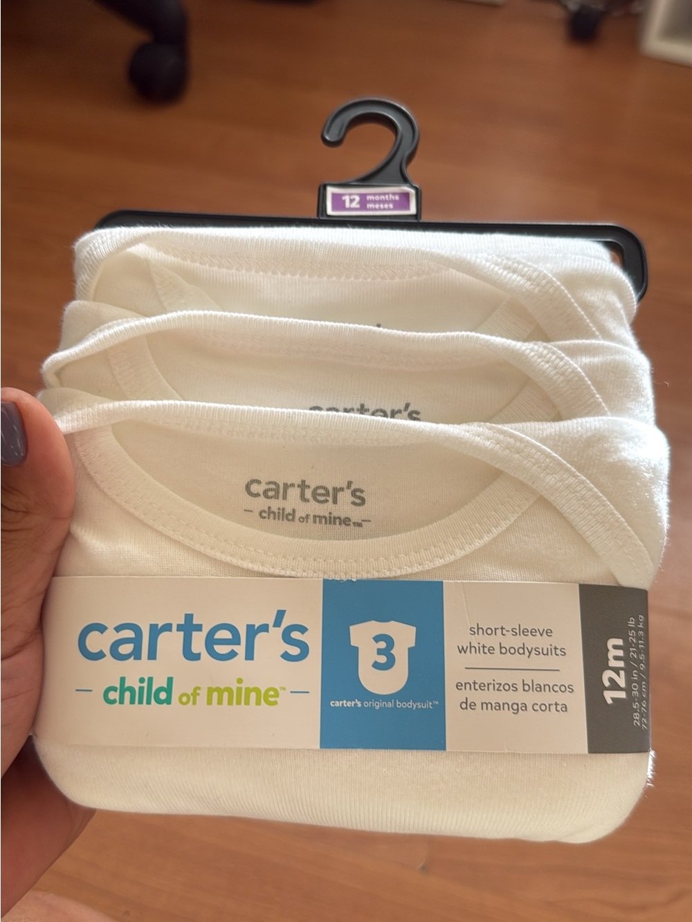 Carter's White Short-Sleeve Bodysuit 3-Pack
